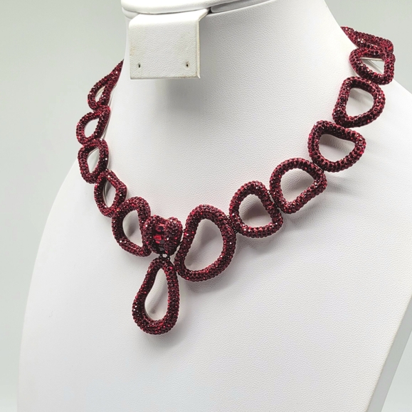 Atelier Swarovski Garnet Swarovski Crystal Tigris Statement Necklace with Box - Picture 8 of 13